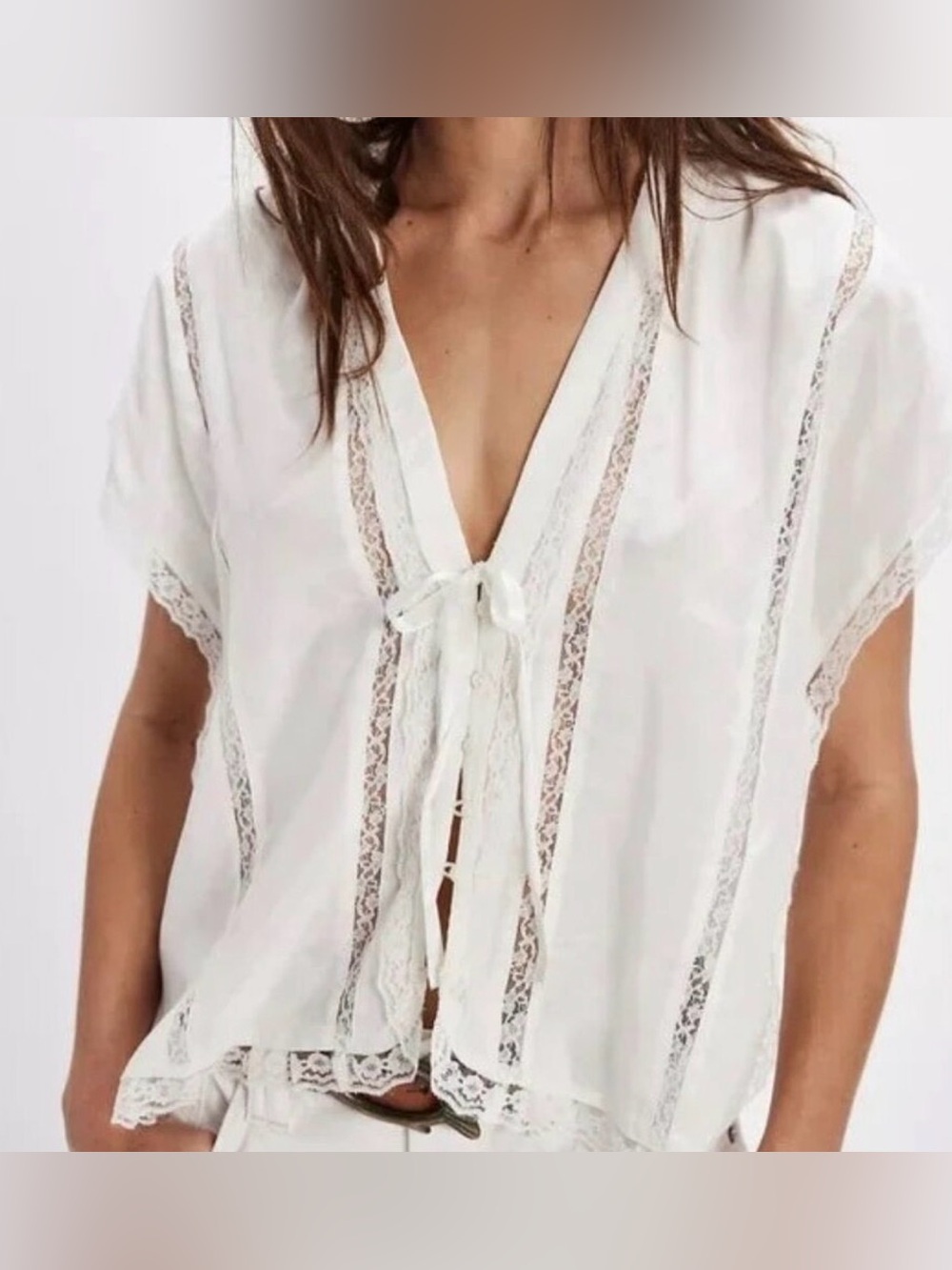 Free People Marigold Shine Lace Top - Size Large - NWT 💜